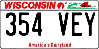 WI license plate 354VEY