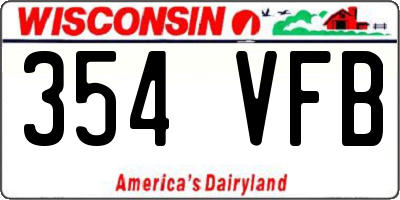 WI license plate 354VFB