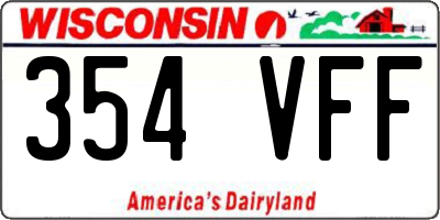 WI license plate 354VFF