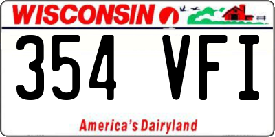 WI license plate 354VFI