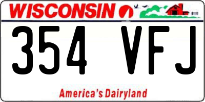 WI license plate 354VFJ