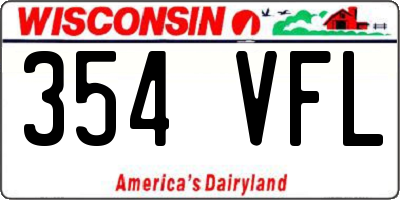 WI license plate 354VFL