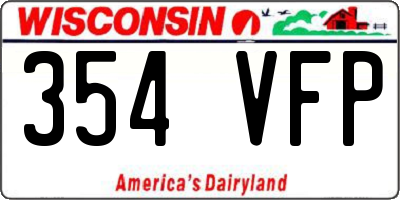 WI license plate 354VFP