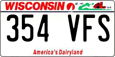 WI license plate 354VFS