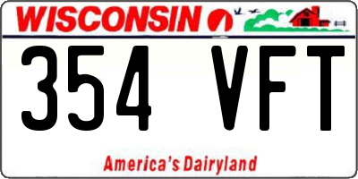 WI license plate 354VFT