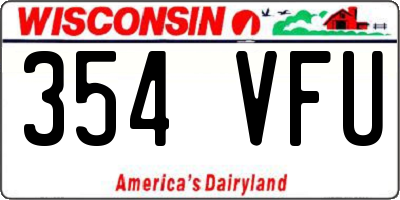WI license plate 354VFU