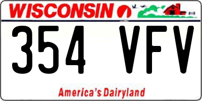 WI license plate 354VFV