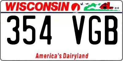 WI license plate 354VGB
