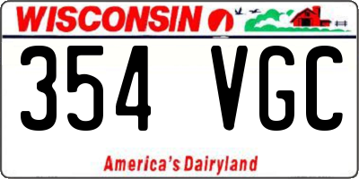 WI license plate 354VGC