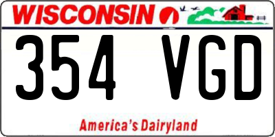 WI license plate 354VGD