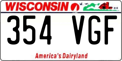 WI license plate 354VGF