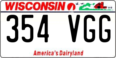 WI license plate 354VGG