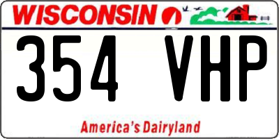 WI license plate 354VHP