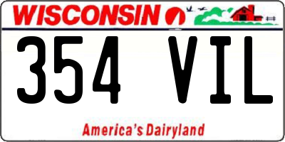 WI license plate 354VIL