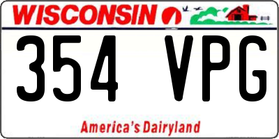 WI license plate 354VPG
