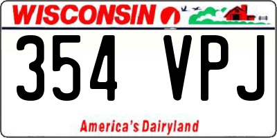 WI license plate 354VPJ