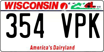 WI license plate 354VPK