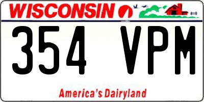 WI license plate 354VPM