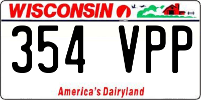 WI license plate 354VPP
