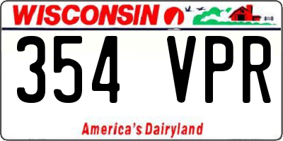 WI license plate 354VPR