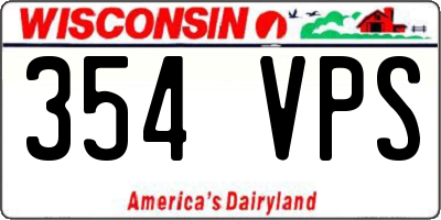 WI license plate 354VPS