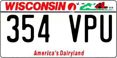 WI license plate 354VPU