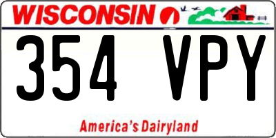 WI license plate 354VPY