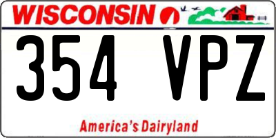 WI license plate 354VPZ