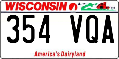 WI license plate 354VQA