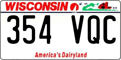 WI license plate 354VQC