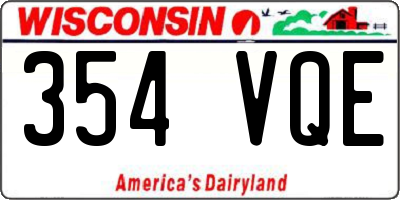 WI license plate 354VQE