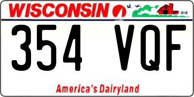 WI license plate 354VQF