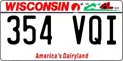 WI license plate 354VQI