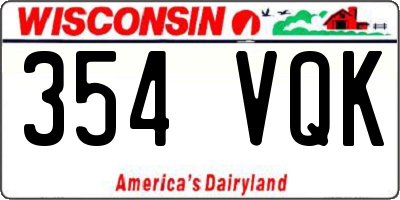 WI license plate 354VQK
