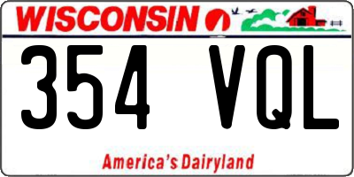 WI license plate 354VQL
