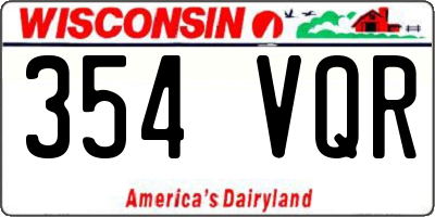WI license plate 354VQR