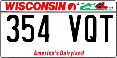 WI license plate 354VQT