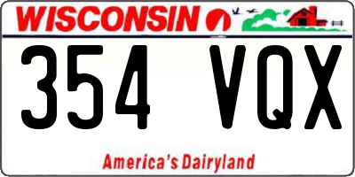 WI license plate 354VQX