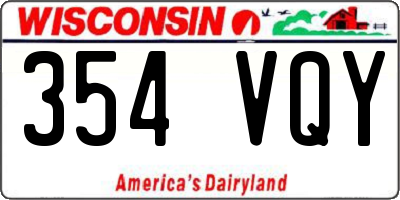 WI license plate 354VQY
