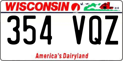 WI license plate 354VQZ