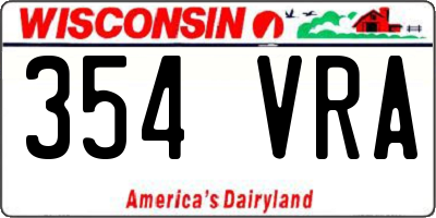 WI license plate 354VRA
