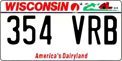 WI license plate 354VRB