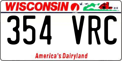 WI license plate 354VRC