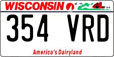 WI license plate 354VRD