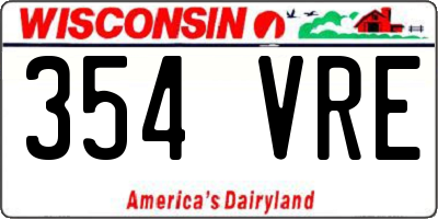 WI license plate 354VRE