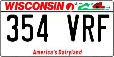WI license plate 354VRF