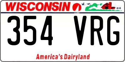 WI license plate 354VRG