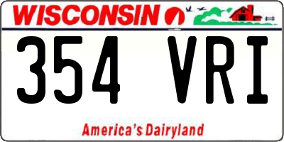 WI license plate 354VRI