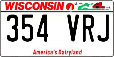 WI license plate 354VRJ