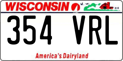 WI license plate 354VRL